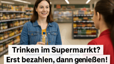 Darf man im Supermarkt trinken?