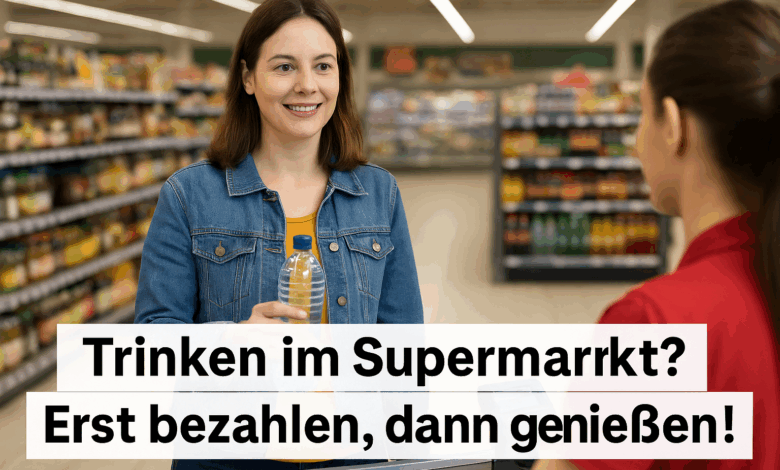 Darf man im Supermarkt trinken?