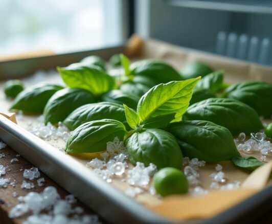 Basilikum einfrieren und haltbar machen