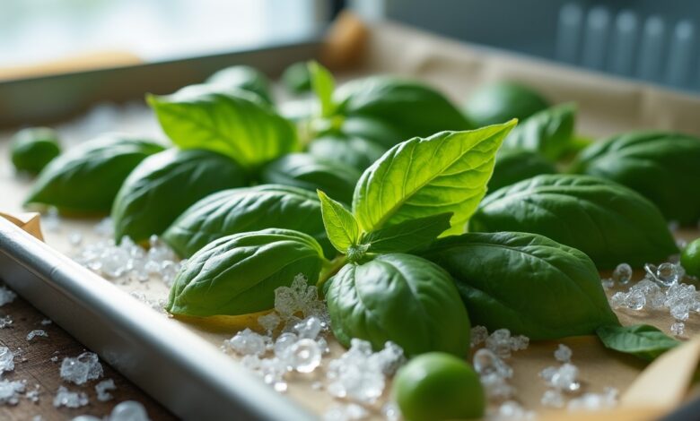 Basilikum einfrieren und haltbar machen