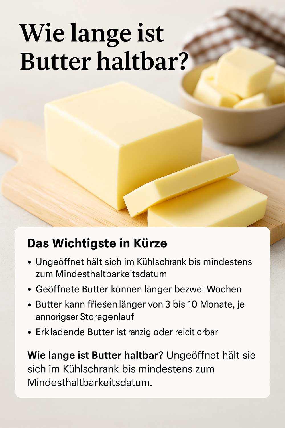 Wie lange ist Butter haltbar?